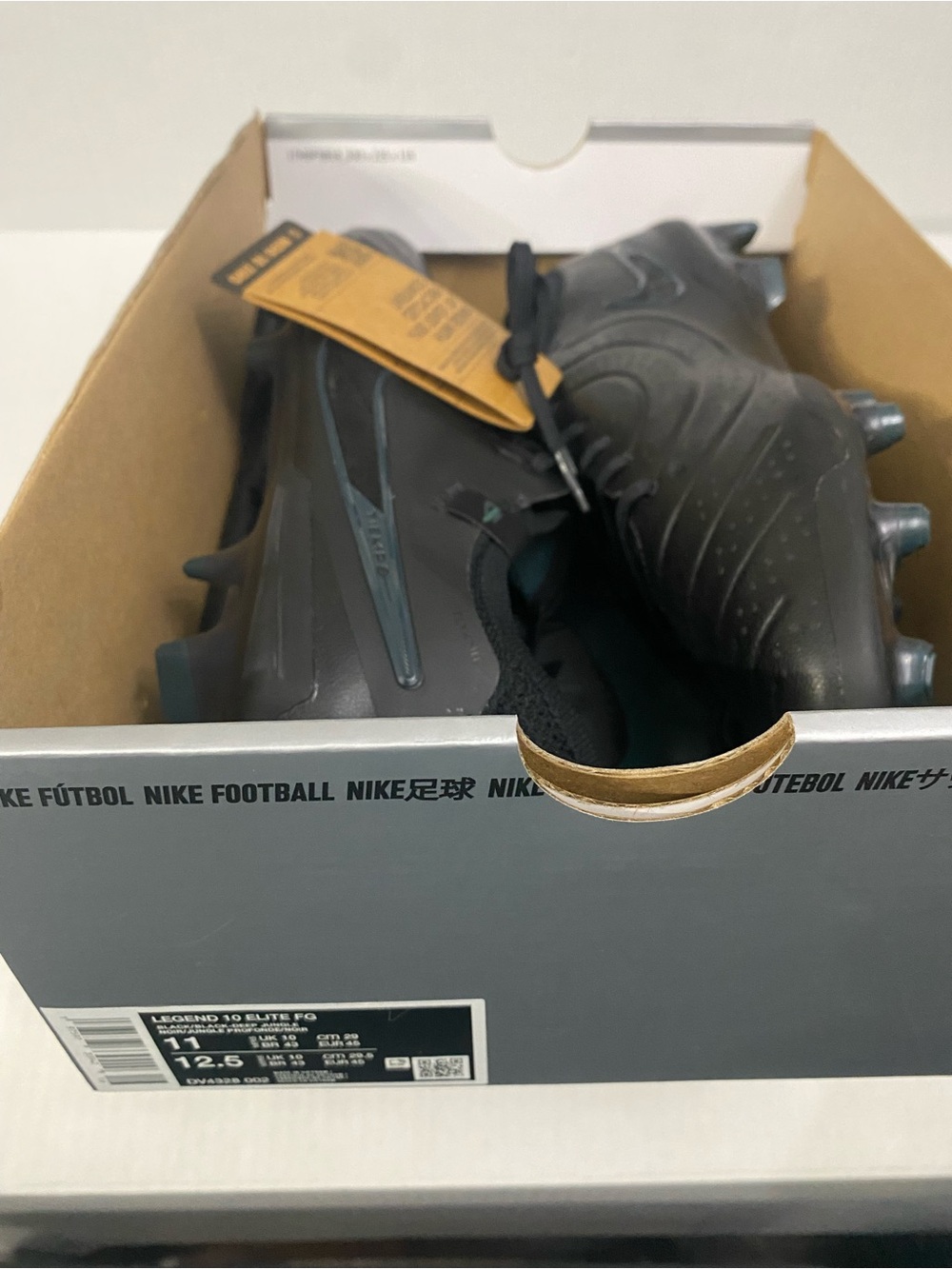 Nike Black Football/Soccer Cleats with Dark Teal Accents